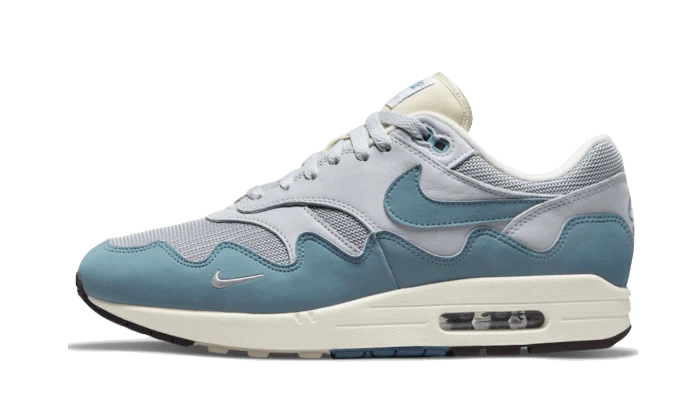 Basket blanc bleu gris suede daim cuir air max 1 nike patta