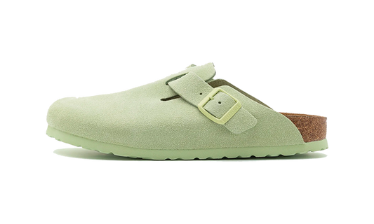 Basket sandales vert citron suede daim mule birkenstock boston