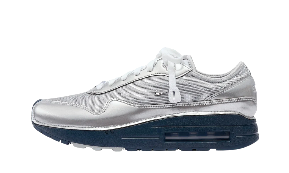 Basket silver argent bleu marine cuir mesh air max 1 nike jacquemus