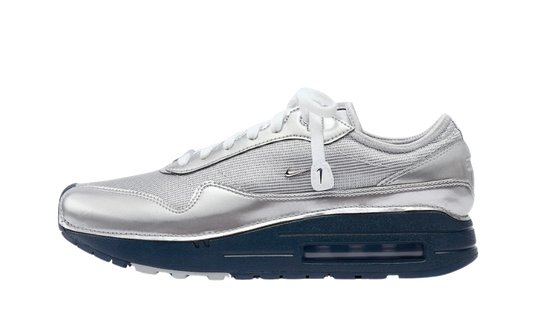 Basket silver argent bleu marine cuir mesh air max 1 nike jacquemus