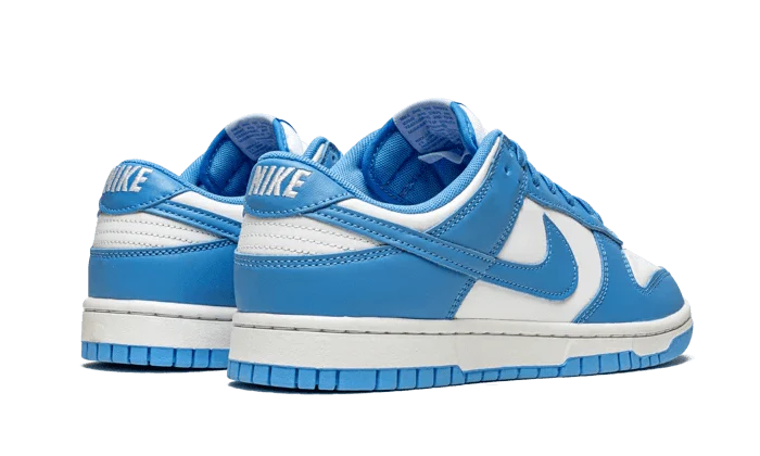 Basket bleu université blanc cuir dunk low nike