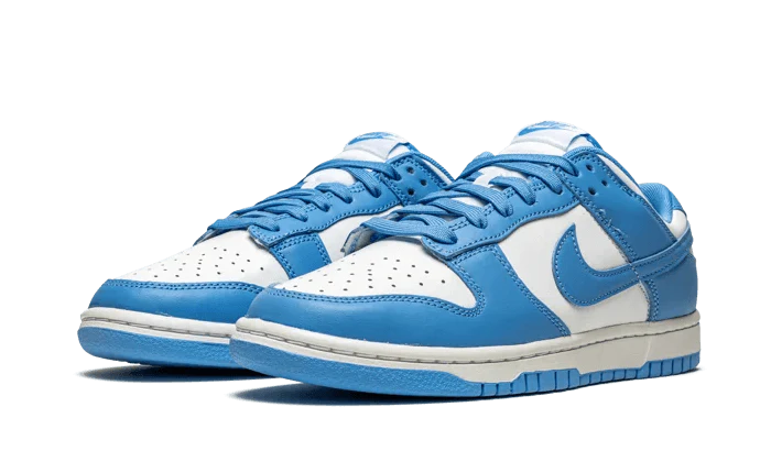 Basket bleu université blanc cuir dunk low nike