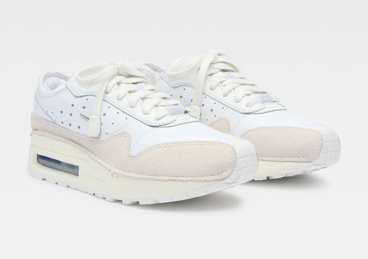 Basket blanc creme suede daim cuir air max 1 nike jacquemus