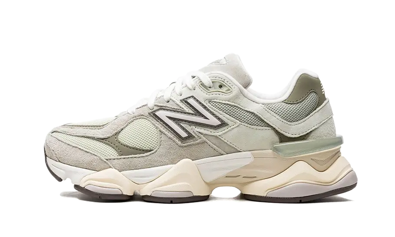 Basket vert olive creme blanc daim suede sneakers new balance 9060