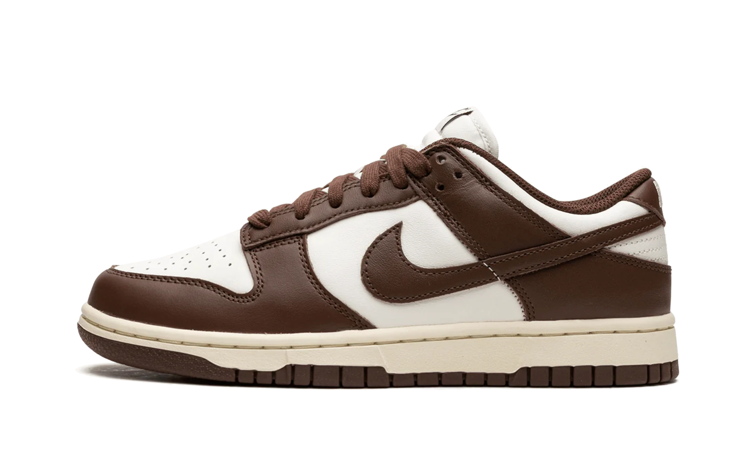 Basket marron cacao blanc cuir dunk low nike