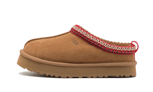 Sneakers Authentique Fourrure UGG Tazz slipper chestnut rouge marron daim suede