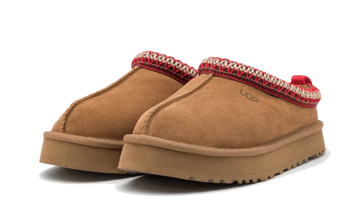 Sneakers Authentique Fourrure UGG Tazz slipper chestnut rouge marron daim suede